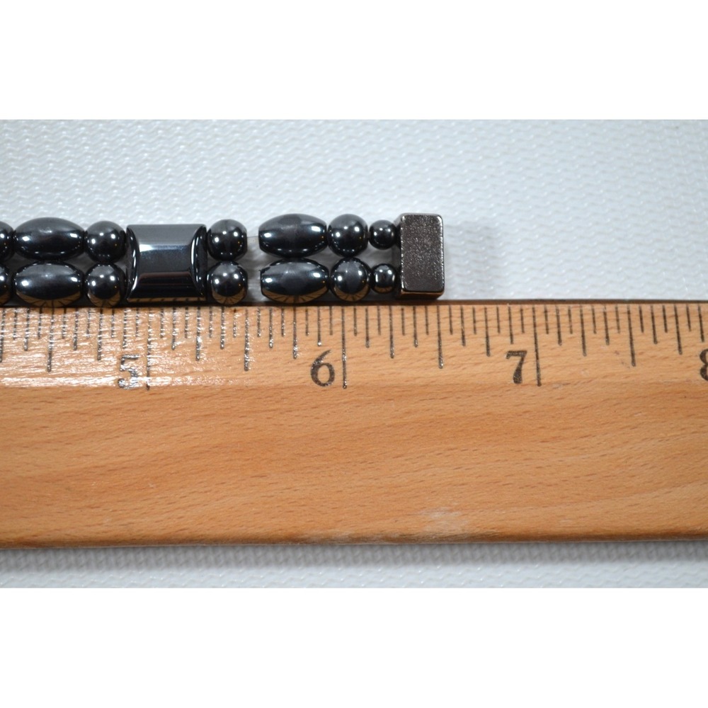 Magnetic Gunmetal Black Silver Tone Bracelet 6.5" - Picture 6 of 8